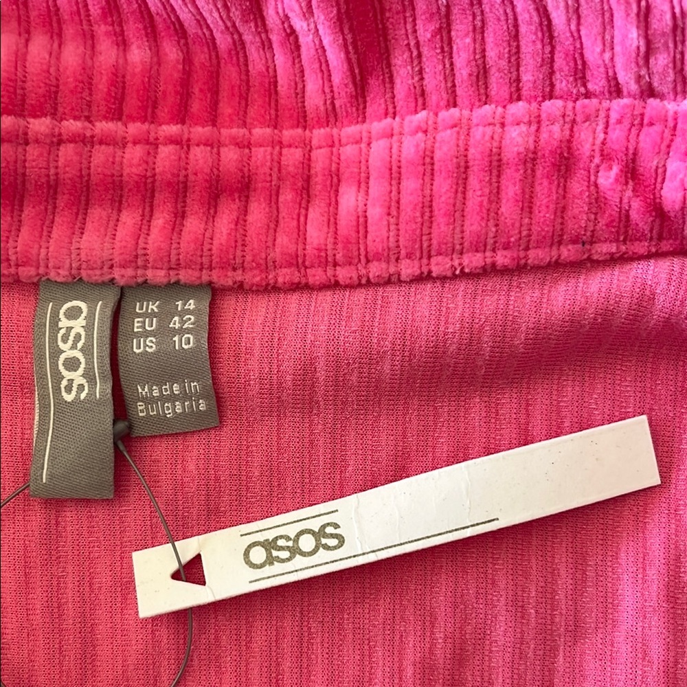 ASOS Cord Smock Mini Dress with Peplum Hem - Picture 3 of 10